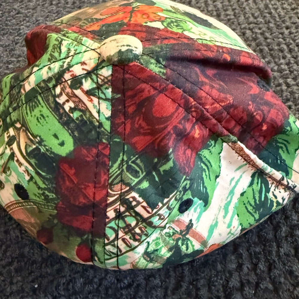 Original Chuck Snapback Hat Money Floral Print Gold Embroidery Streetwear - Picture 5 of 7